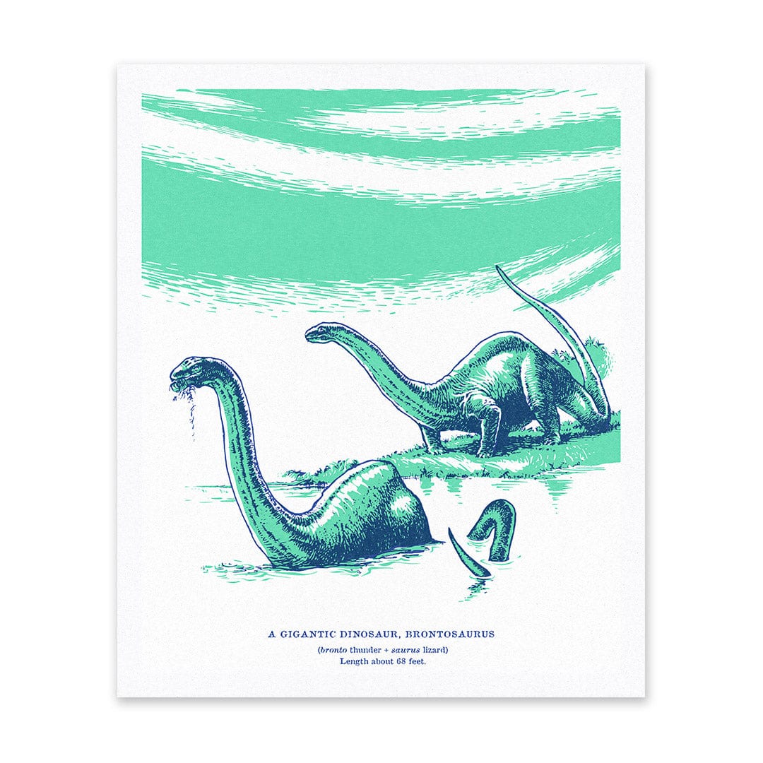 Ohh Deer Brontosaurus Riso Print