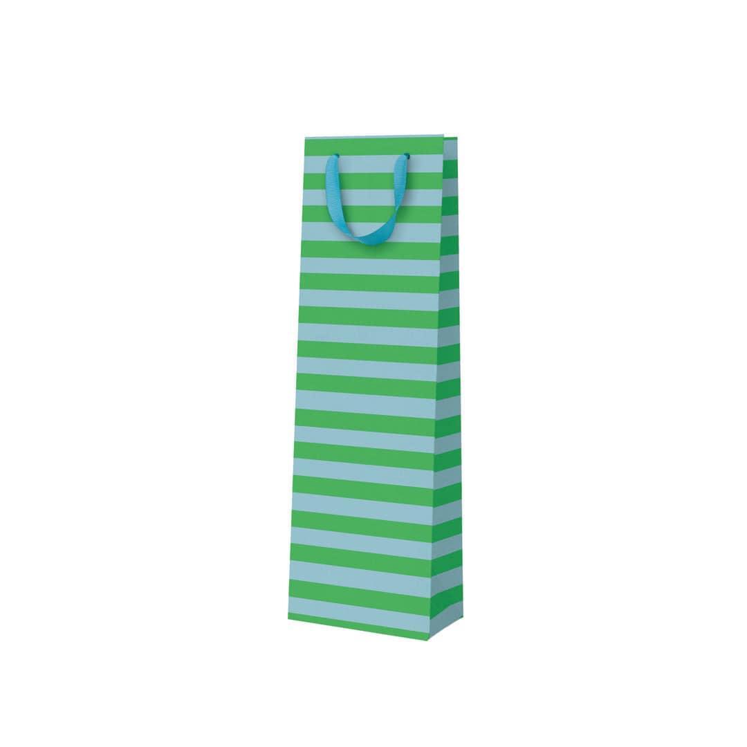Ohh Deer Green And Blue Stripe Bottle Bag