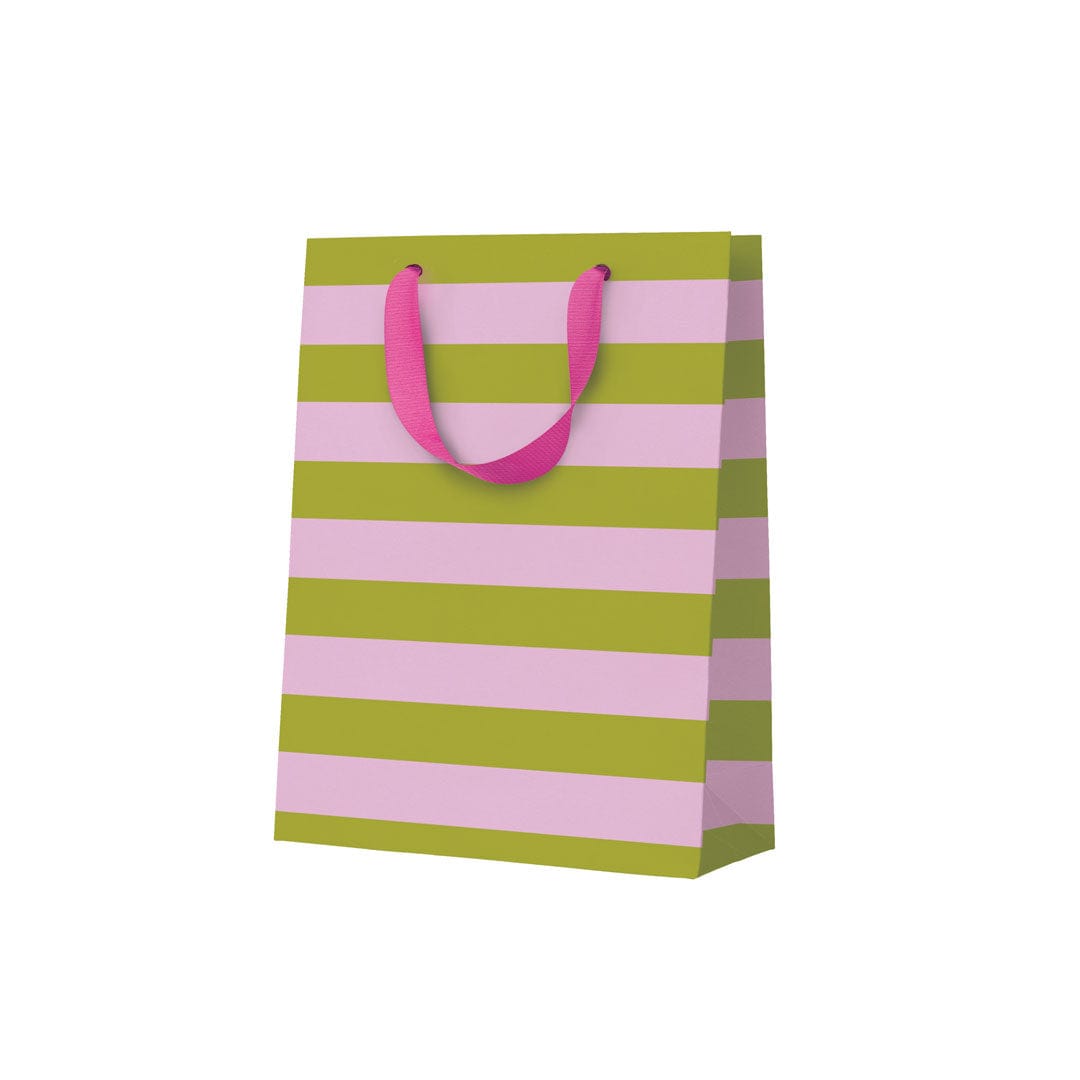 Ohh Deer Green And Pink Stripe Small Gift Bag