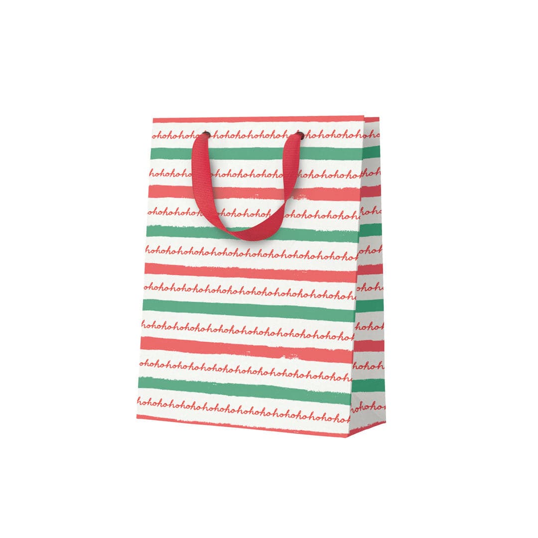 Ohh Deer Ho Ho Ho Stripe Small Gift Bag