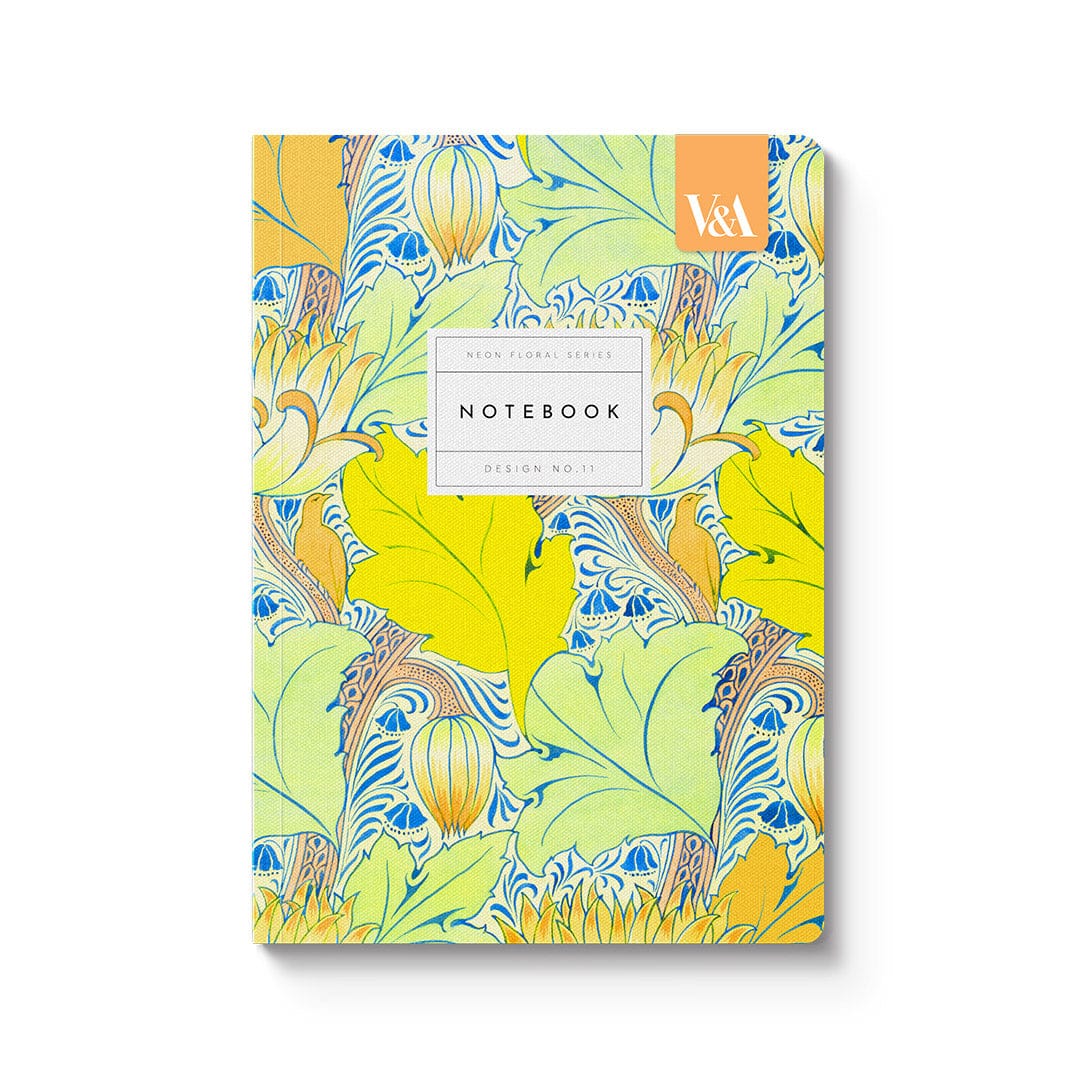 Ohh Deer Neon Yellow Floral Arts & Crafts Premium Paperback Notebook