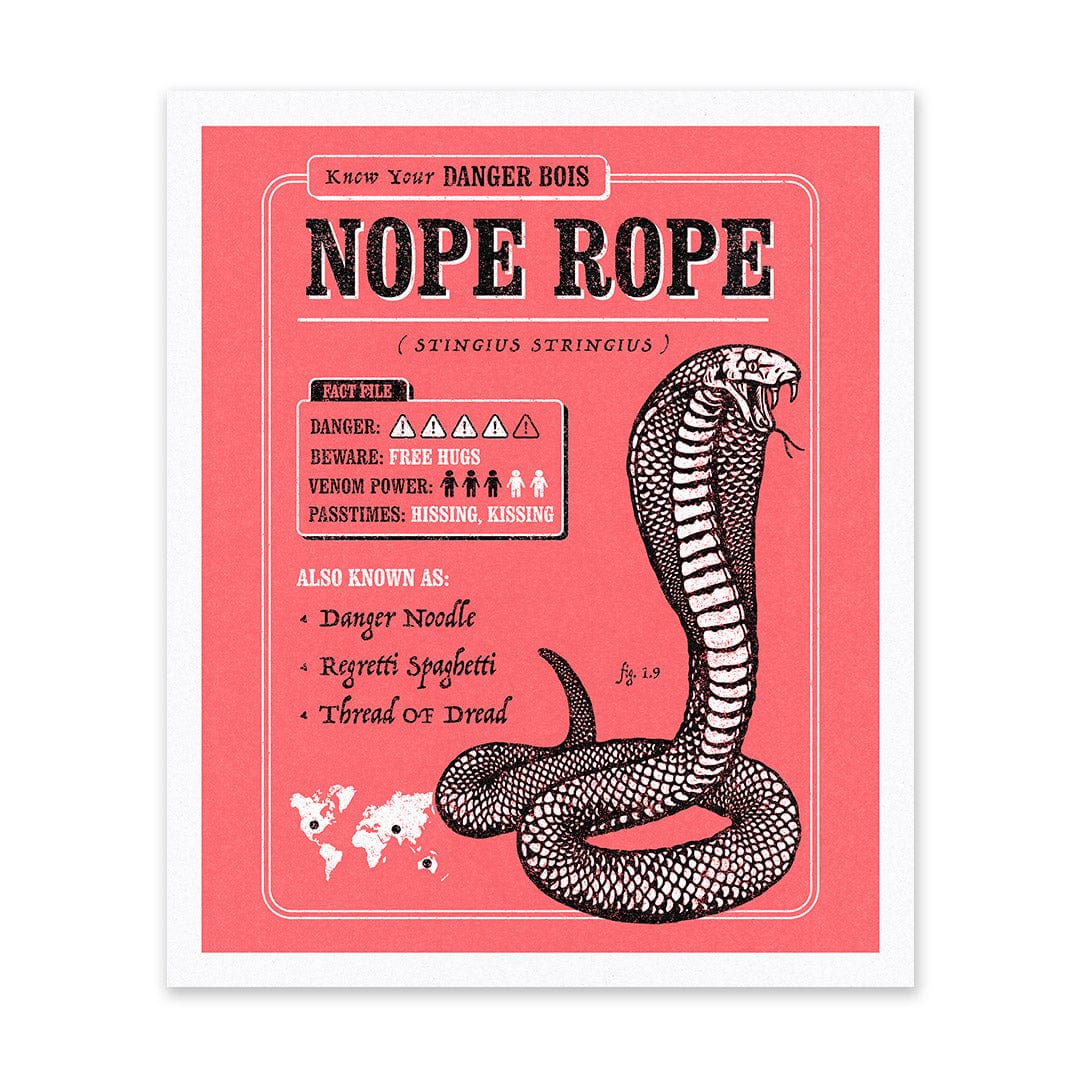 Ohh Deer Nope Rope Riso Print
