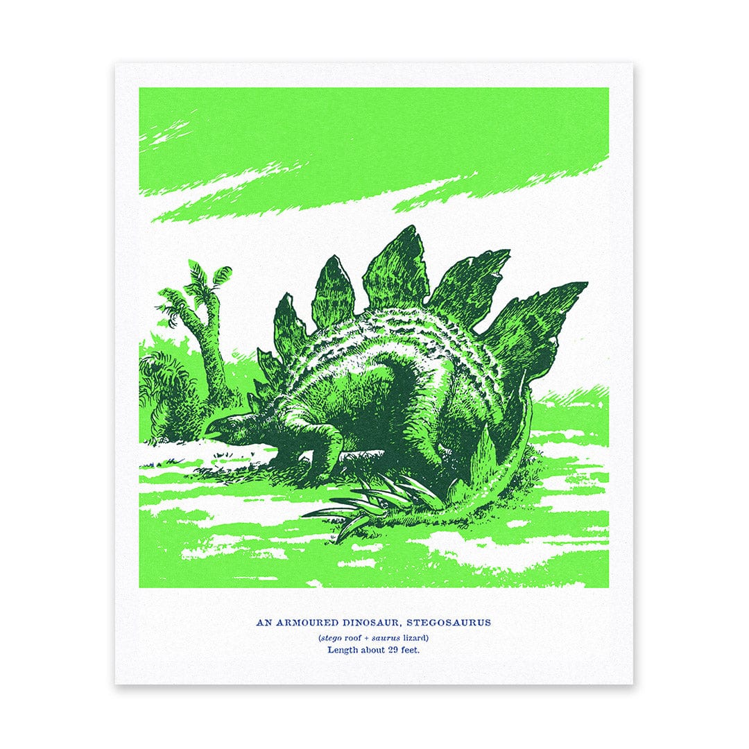 Ohh Deer Stegosaurus Riso Print