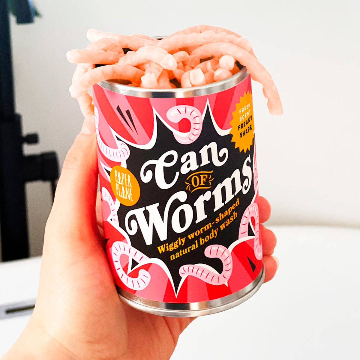 Paper Plane Can of Worms - vegan natural soap in a can