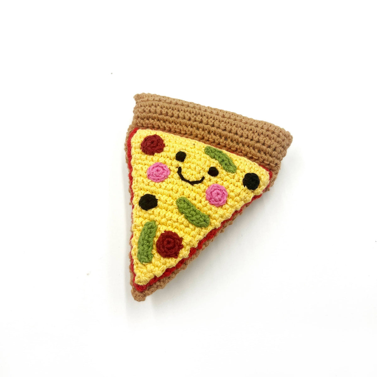 Pebblechild Baby Toy Friendly pizza slice rattle