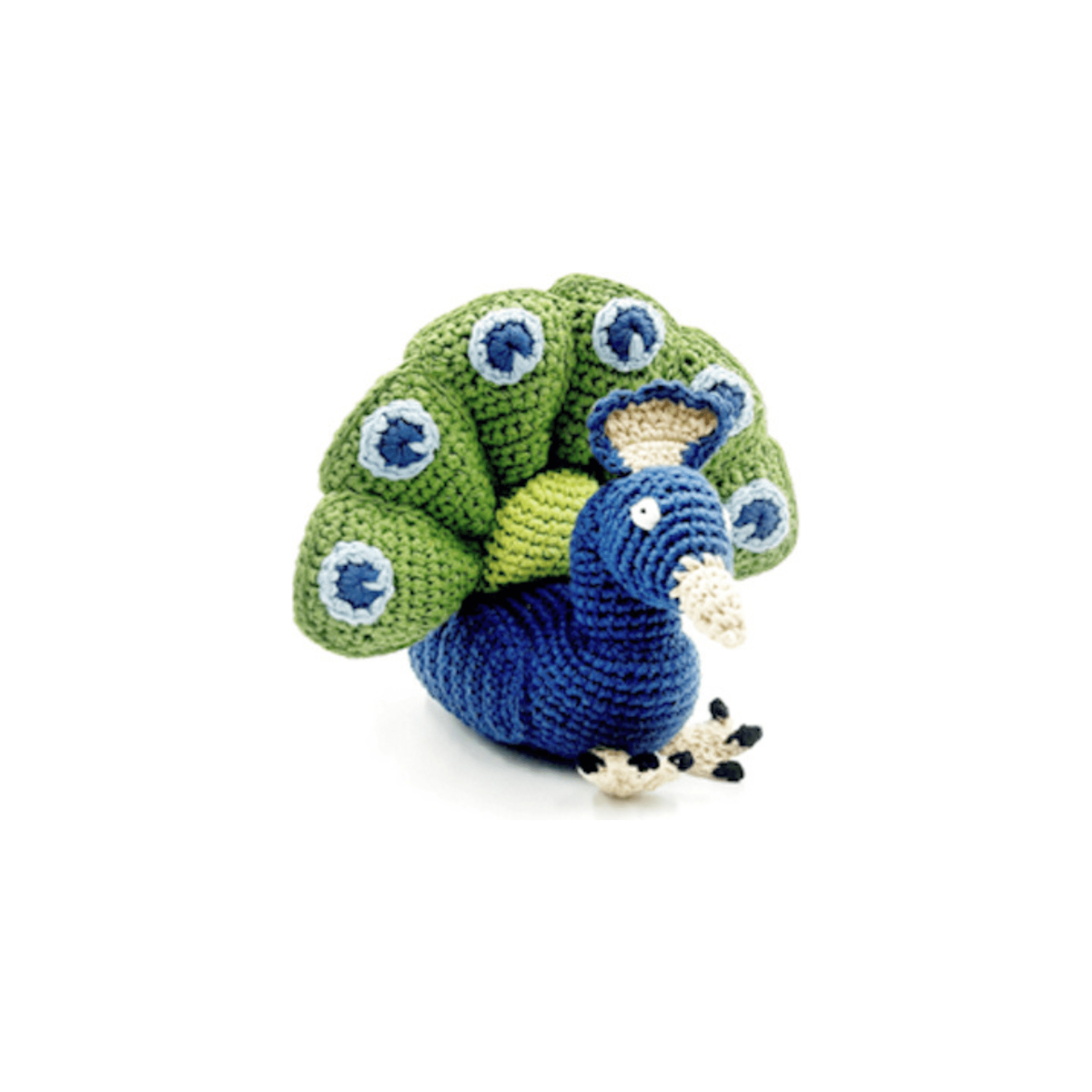 Pebblechild Baby Toy Peacock Rattle