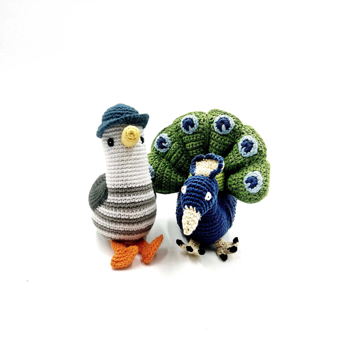 Pebblechild Baby Toy Peacock Rattle