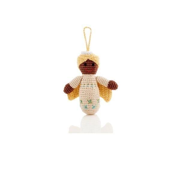 Pebblechild Cream Angel — Knitted Christmas Tree Decoration