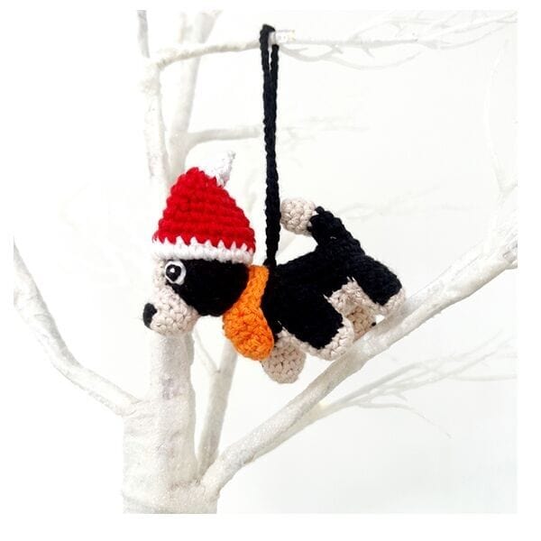 Pebblechild Sheepdog — Knitted Christmas Tree Decoration