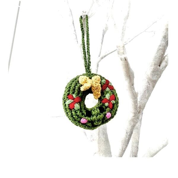 Pebblechild Wreath — Knitted Christmas Tree Decoration