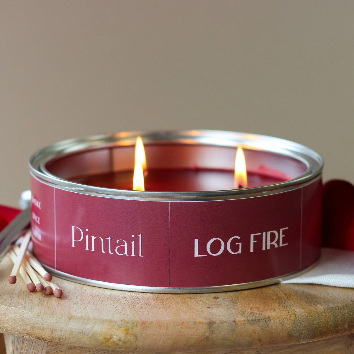 Pintail Candles | Avalon Home Log Fire Triple Wick Candle