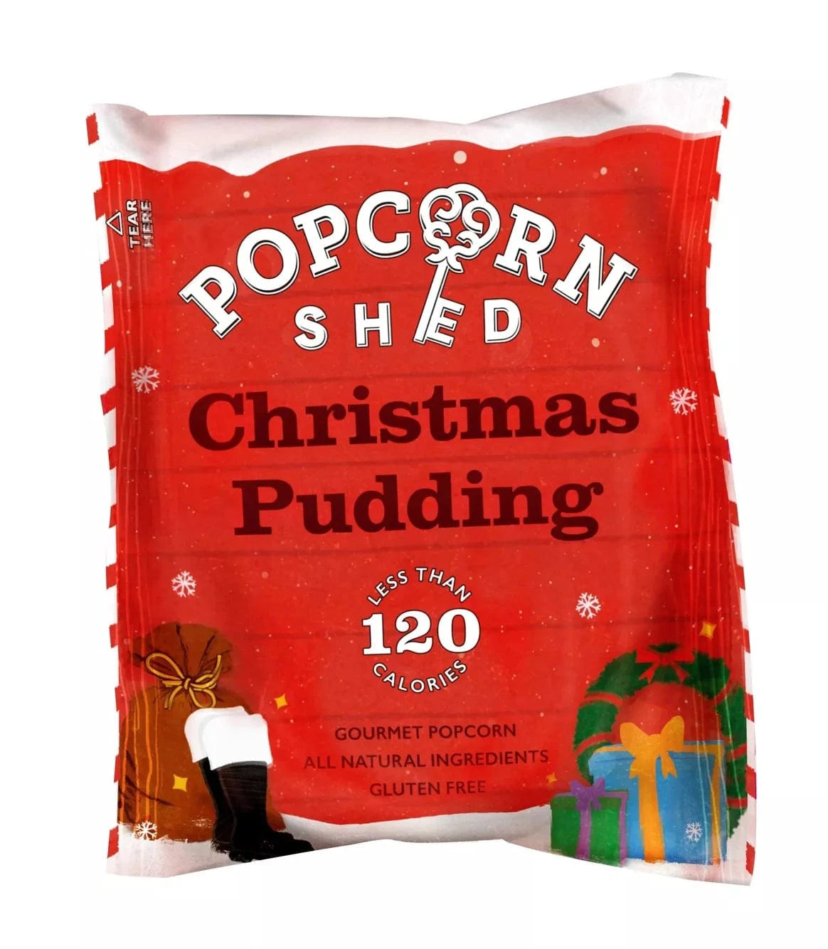 Popcorn Shed Christmas Pudding Popcorn Snack Pack