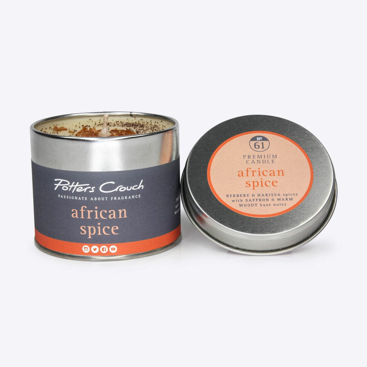 Potters Crouch African Spice Scented Candle in a Tin
