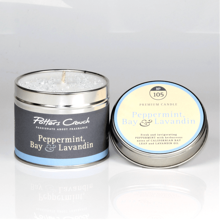 Potters Crouch Peppermint, Bay & Lavandin Scented Candle in a Tin