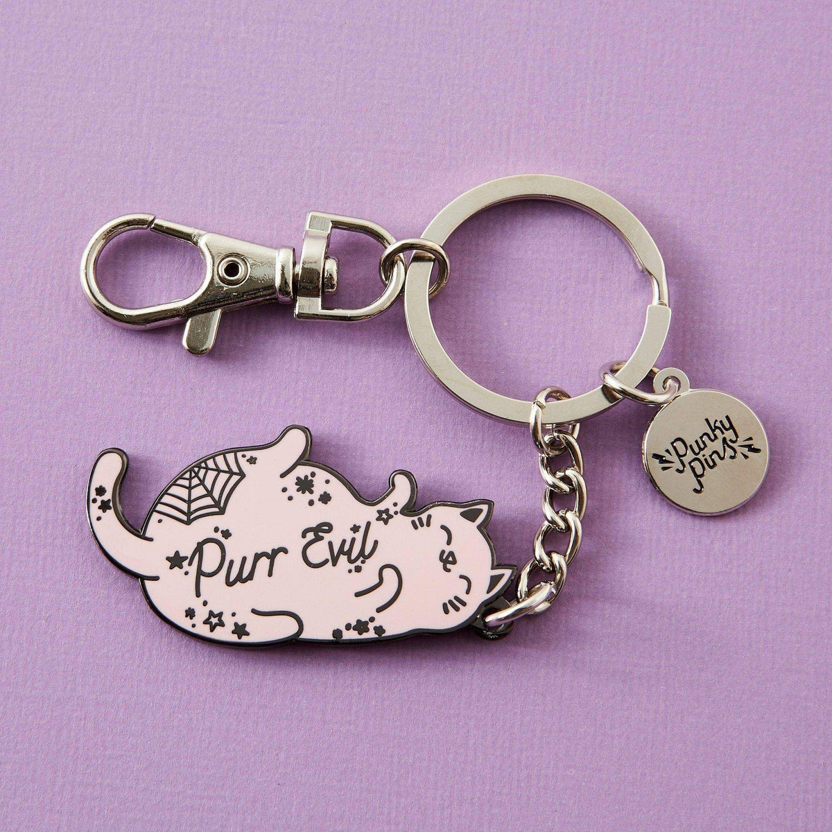 Punky Pins 'Purr Evil' Hard Enamel Keyring