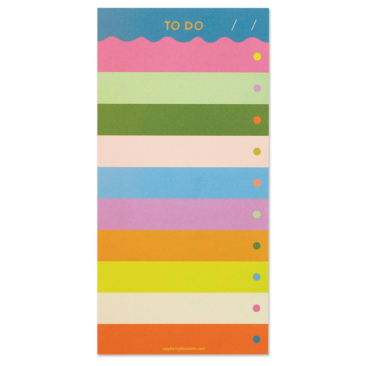 Raspberry Blossom Rainbow Wave 'To Do' List Pad: Magnetised