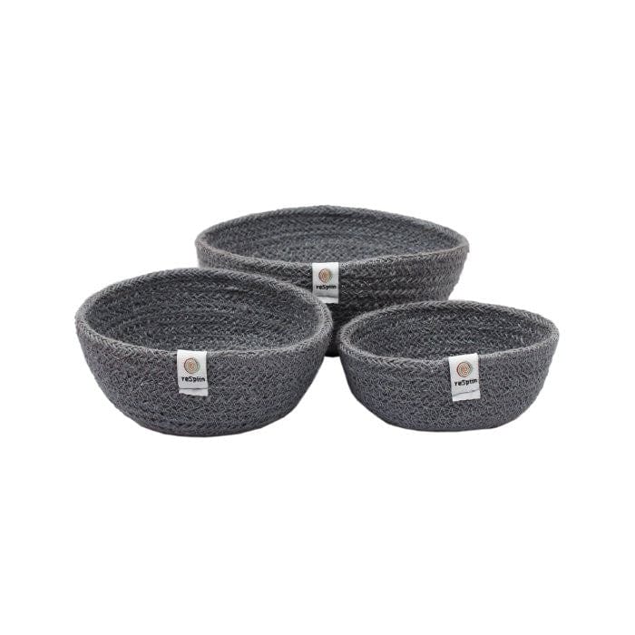 Respiin Mini Jute Bowl Set - Grey
