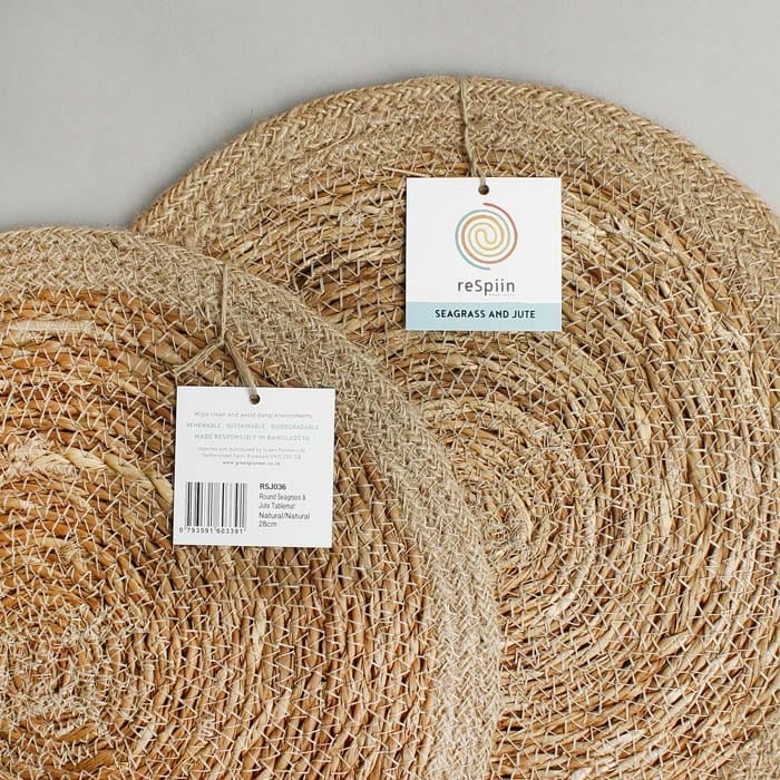 Respiin Round Seagrass & Jute Table Mat Natural