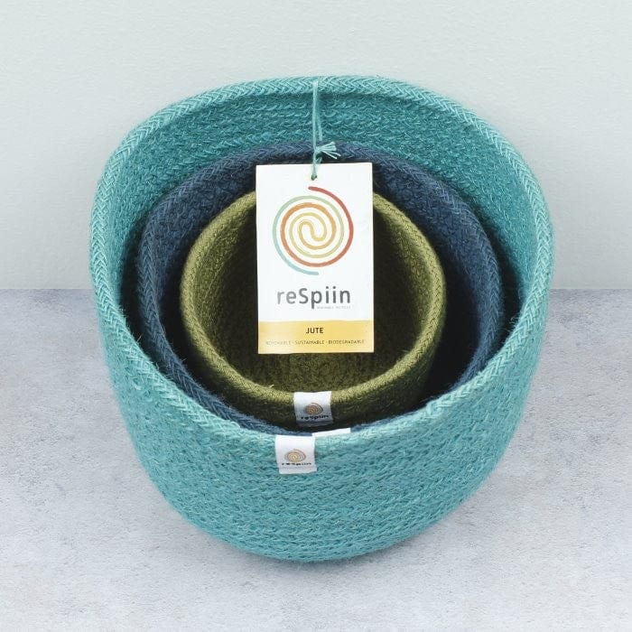 Respiin Tall Jute Basket Set – Ocean