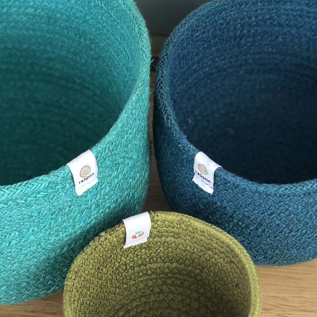 Respiin Tall Jute Basket Set – Ocean
