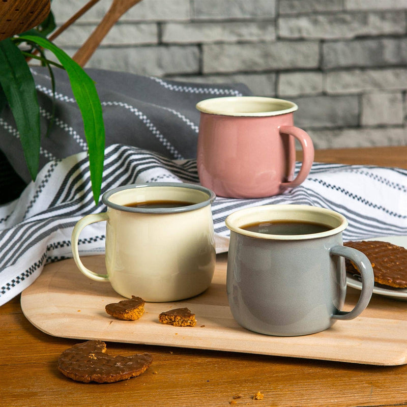 Rinkit Ltd Argon Tableware Coloured Enamel Belly Mug - 375ml - Pink