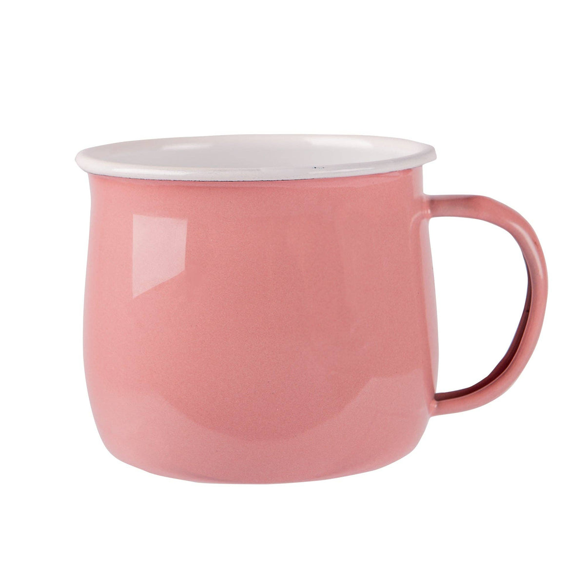 Rinkit Ltd Argon Tableware Coloured Enamel Belly Mug - 375ml - Pink