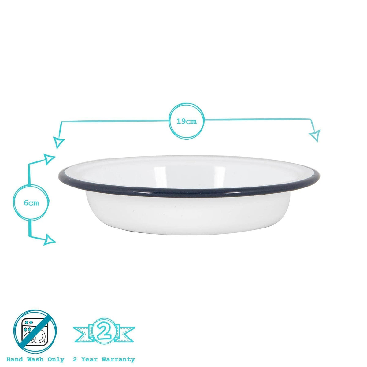 Rinkit Ltd White Enamel Deep Bowl - 19cm