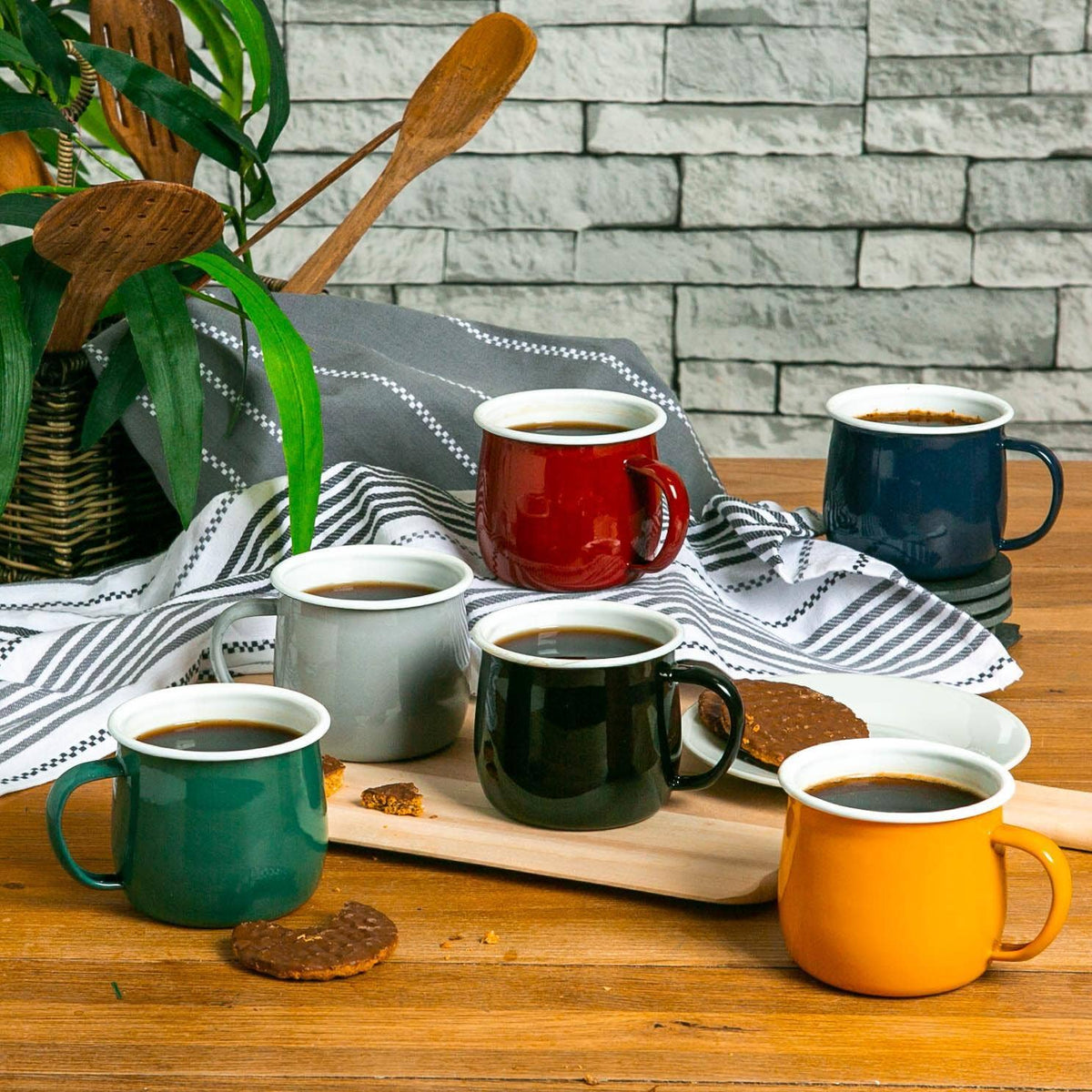 Rinkit Ltd Yellow Enamel Belly Mug