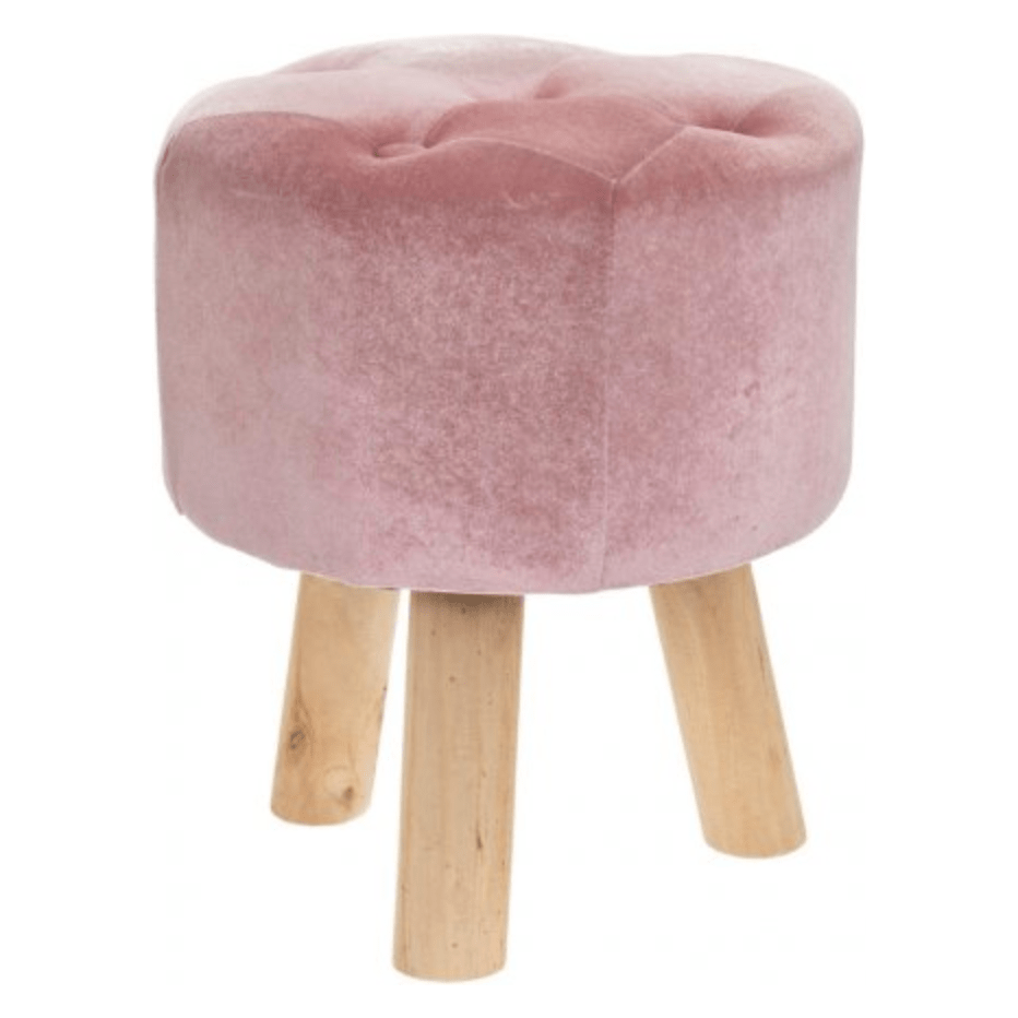 Rosefields Pink Velvet Stool