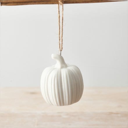 Rosefields White Ceramic Pumpkin Decoration