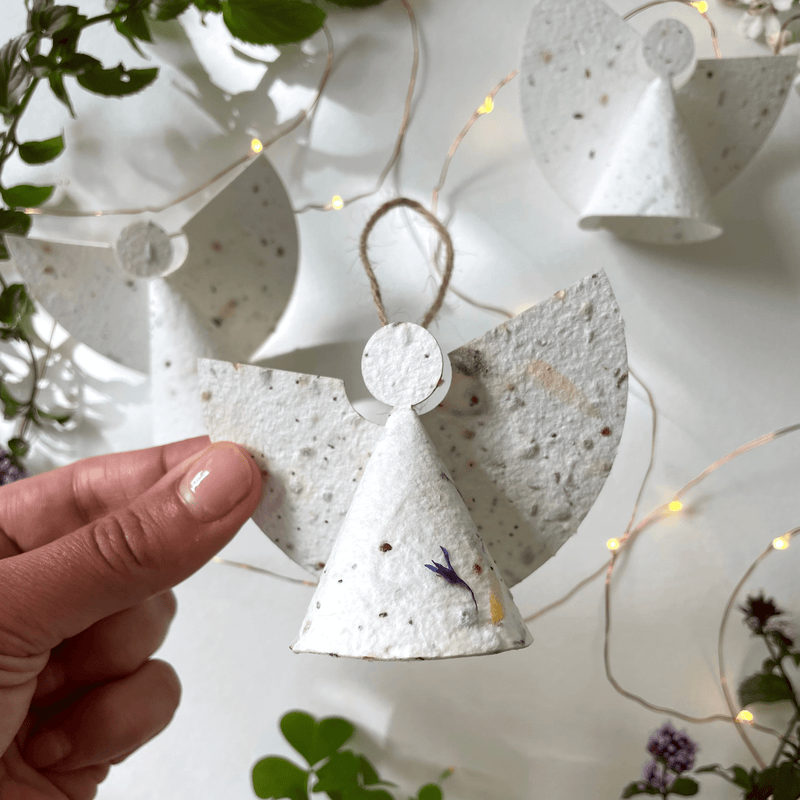 Ruby & Bo Snow Angel Plantable Paper Decoration Set