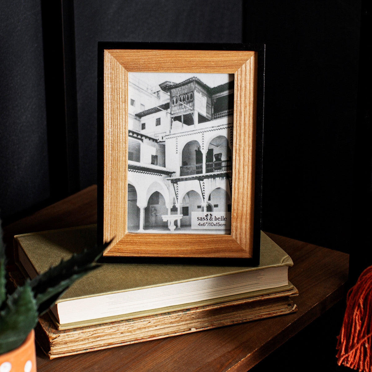 Sass & Belle Black & Natural Wood Frame