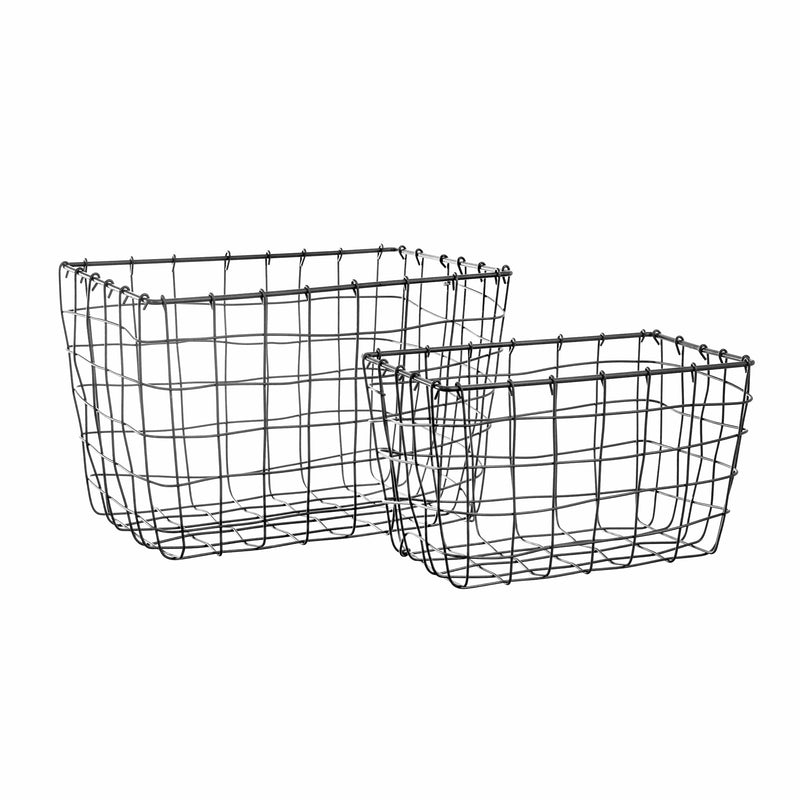 Sass & Belle Black Set of 2 Wire Baskets