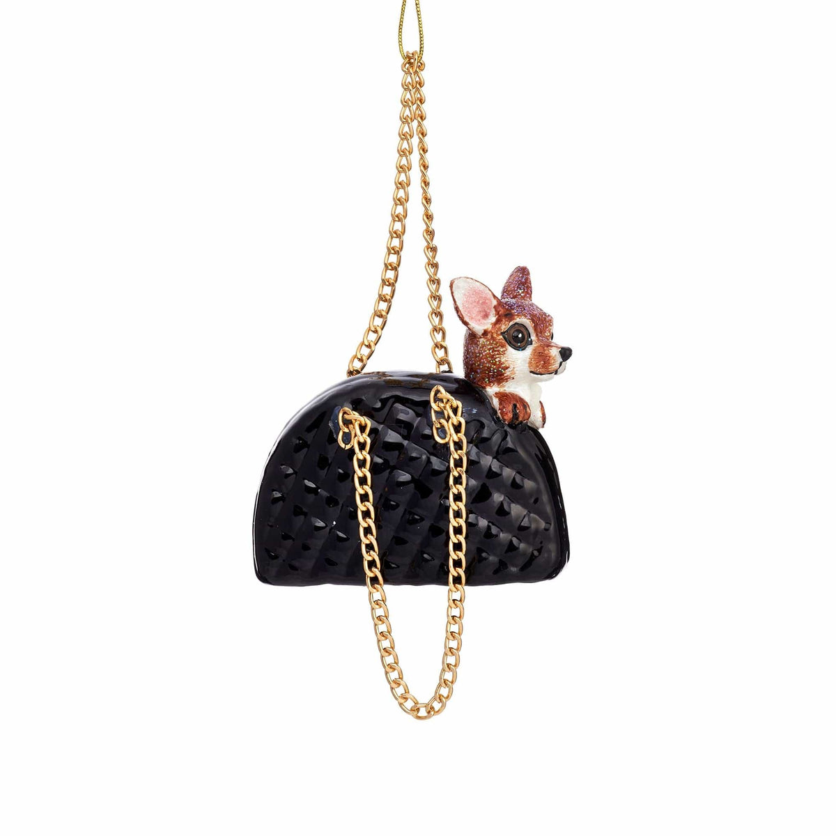 Sass & Belle Chihuahua in a Handbag Shaped Bauble