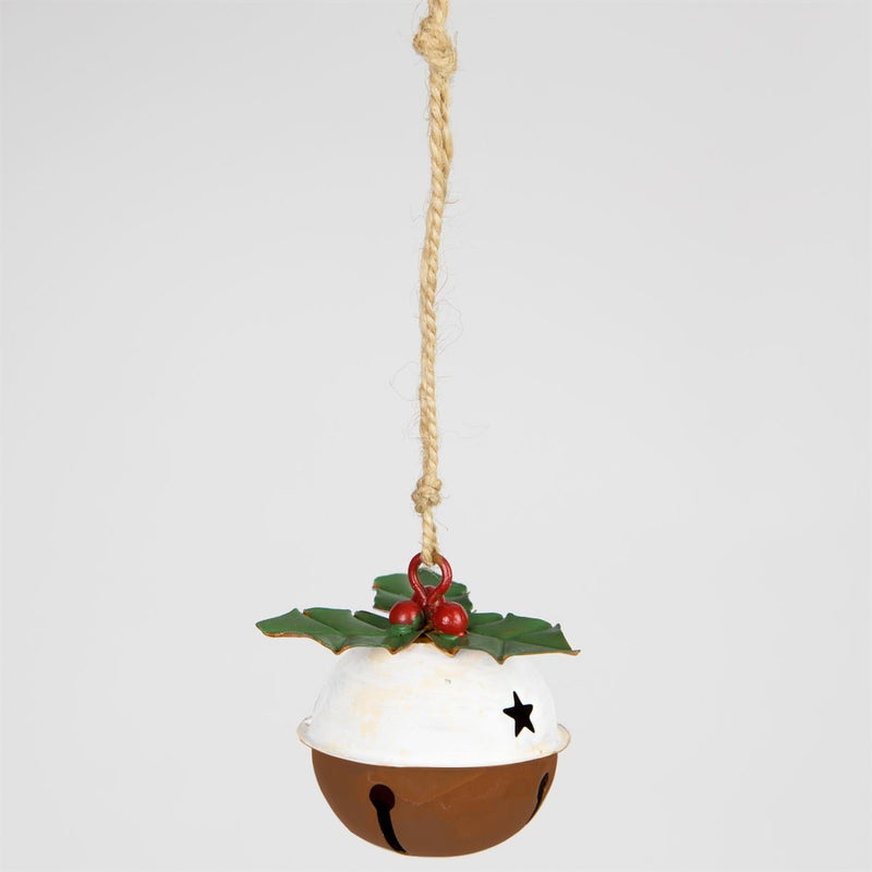 Sass & Belle Christmas Pudding Hanging Bell Decoration