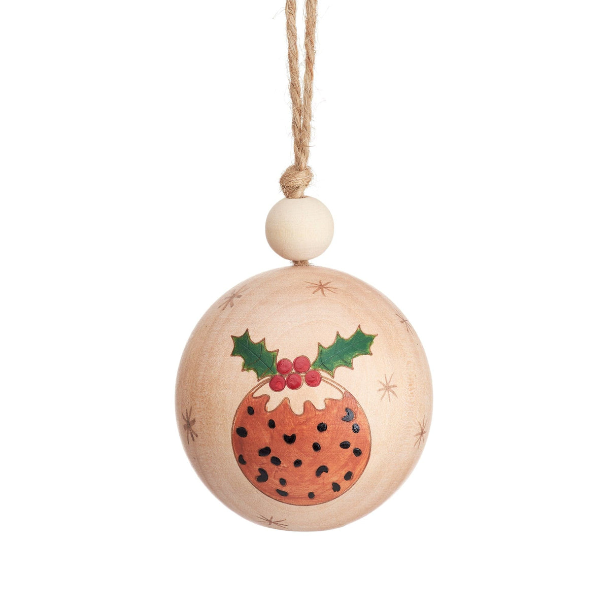 Sass & Belle Christmas Pudding Wooden Bauble