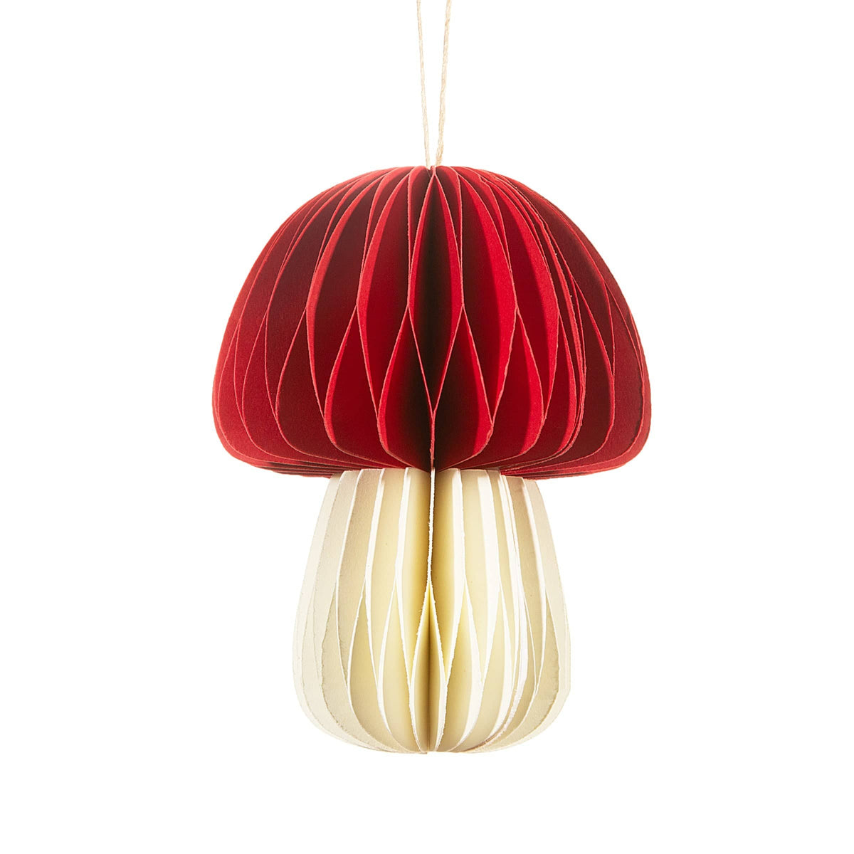 Sass & Belle Deep Red Honeycomb Mushroom Paper Hanging Decoration