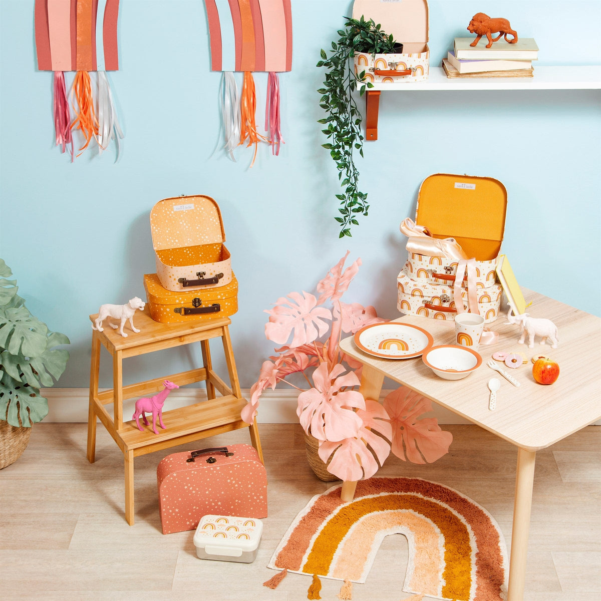 Sass & Belle Earth Rainbow Rug With Tassels