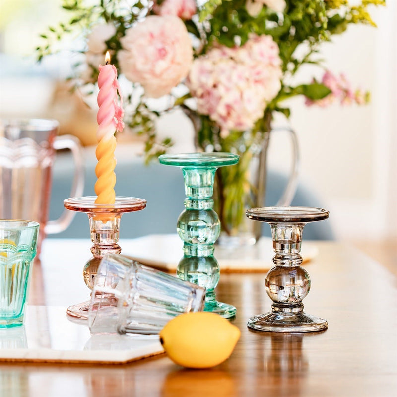 Sass & Belle Estelle Glass Candle Holder Grey