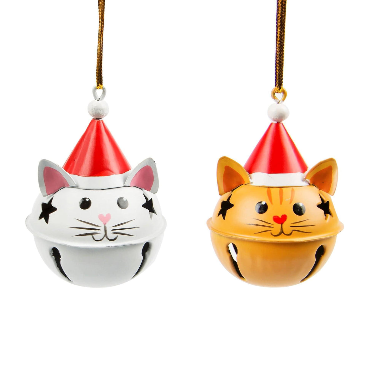 Sass & Belle Festive Cat Hanging Bell Decoration