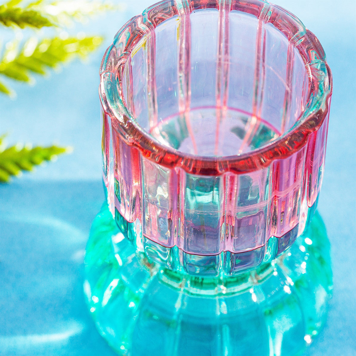 Sass & Belle Green & Pink Reversible Tealight / Candle Holder