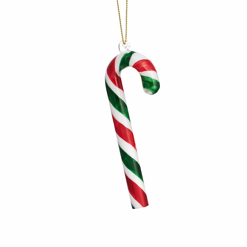 Sass & Belle Green & Red Candy Cane Shaped Bauble