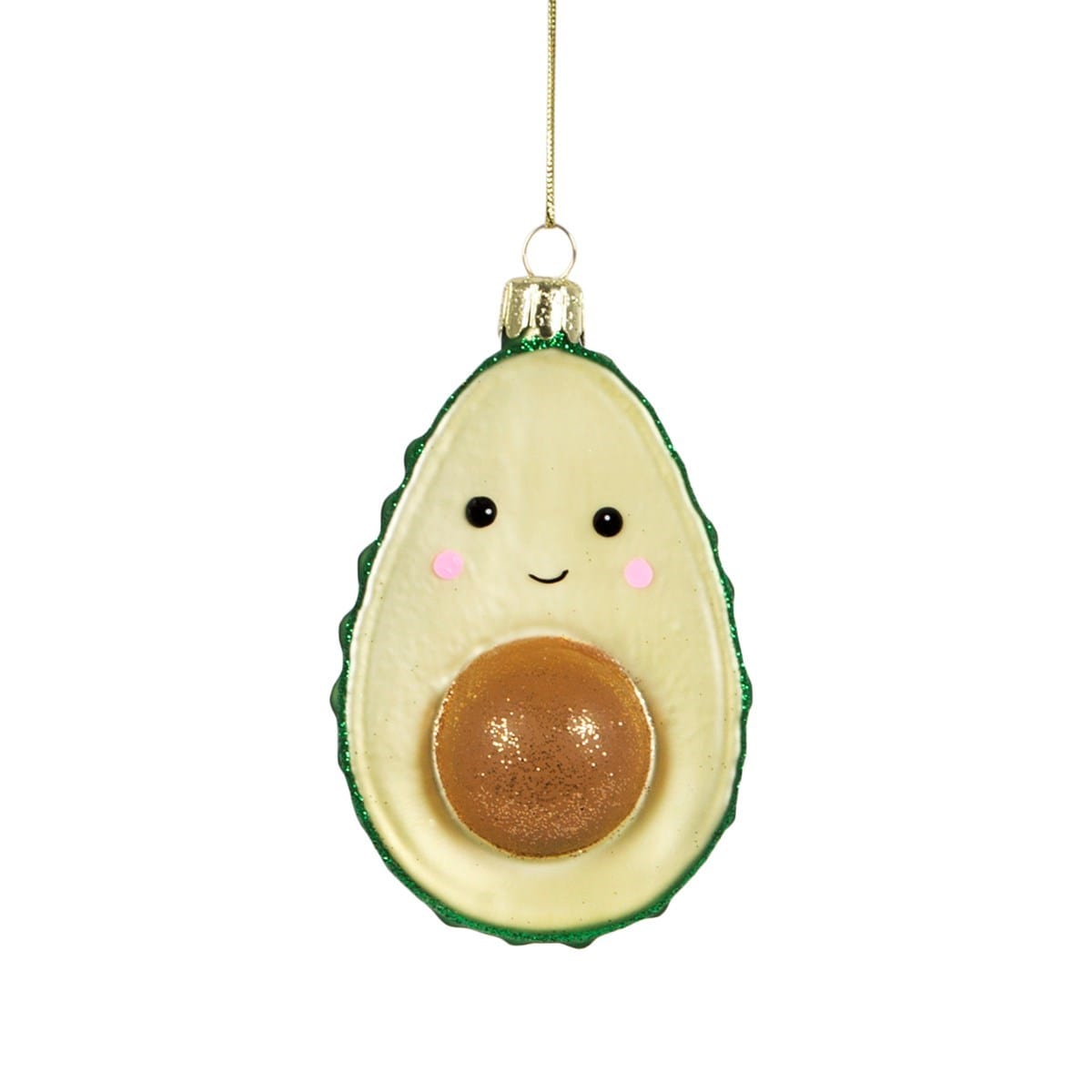 Sass & Belle Happy Avocado Shimmer Shaped Bauble