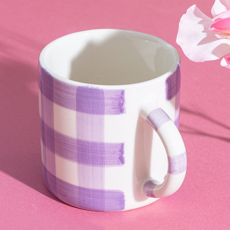 Sass & Belle Lilac Gingham Mug