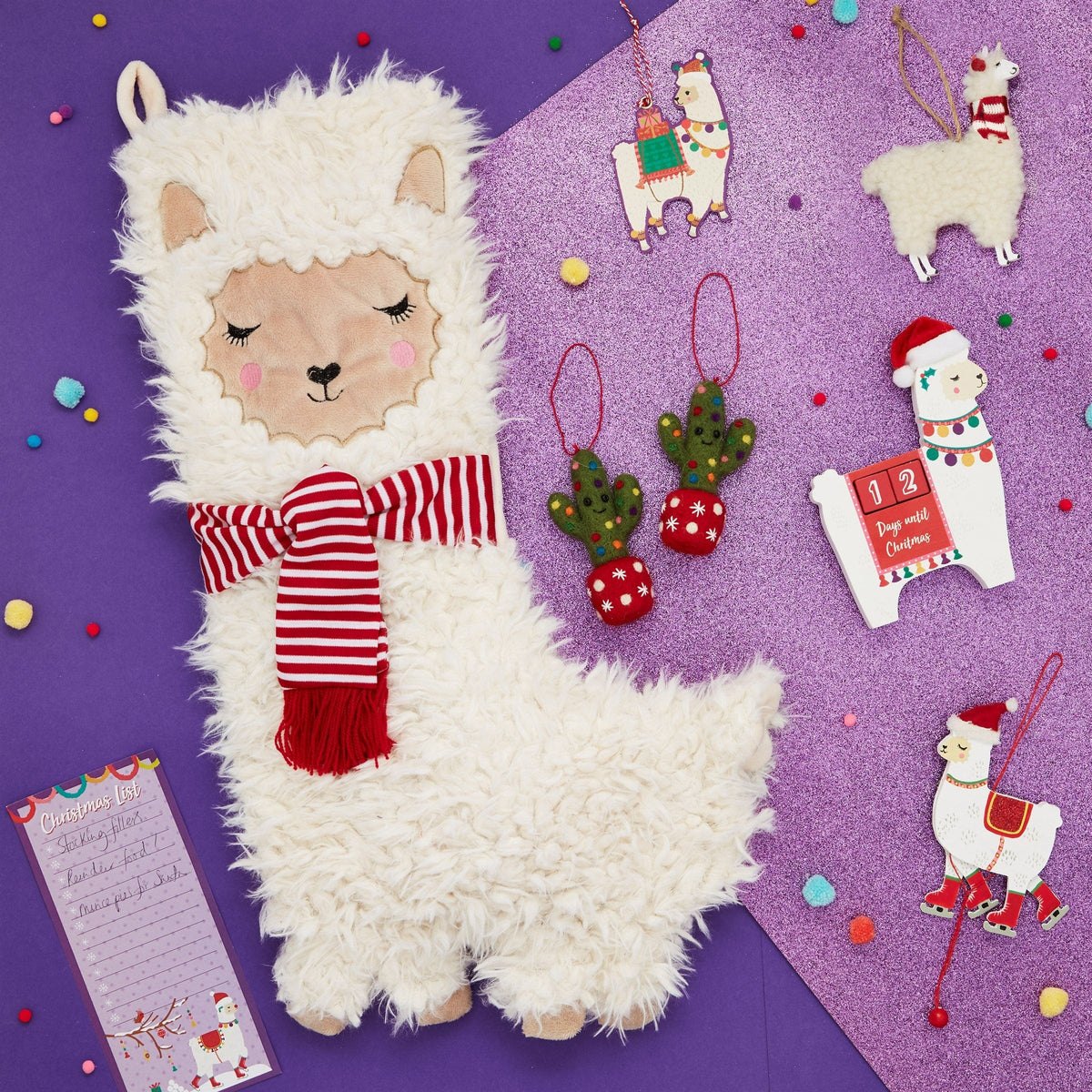 Sass & Belle Llama Christmas Stocking