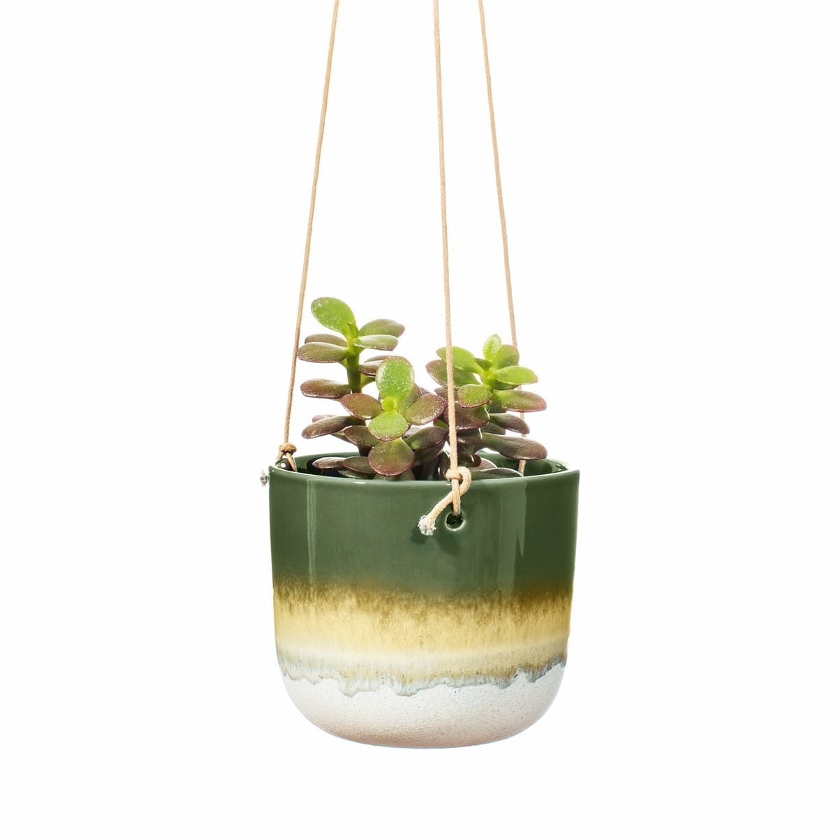 Sass & Belle Mojave Glaze Green Hanging Planter