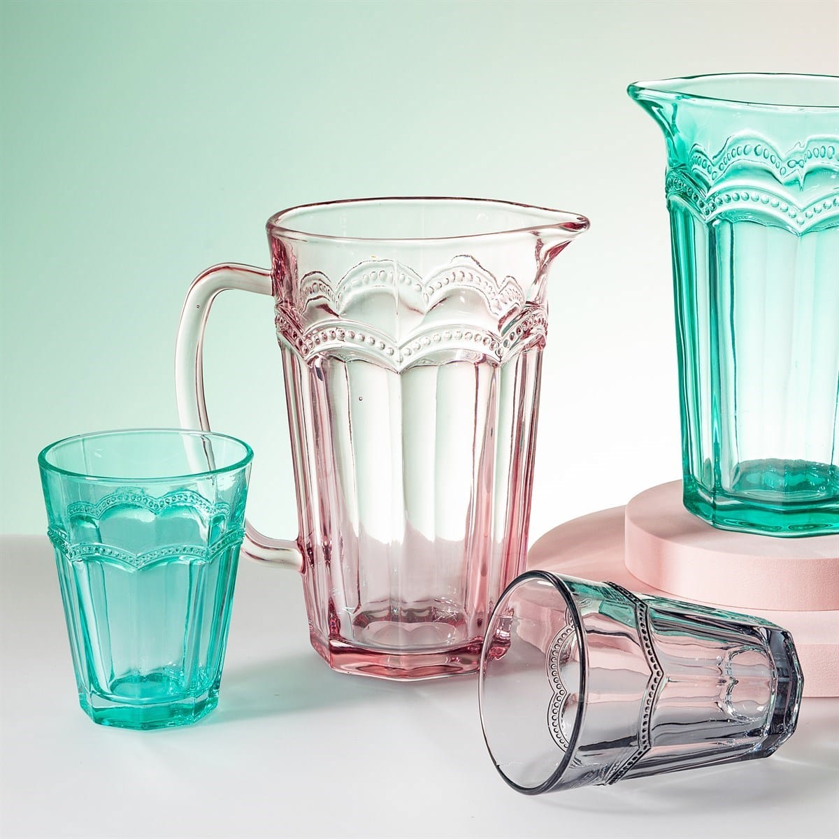 Sass & Belle Pink Clarisse Glass Jug
