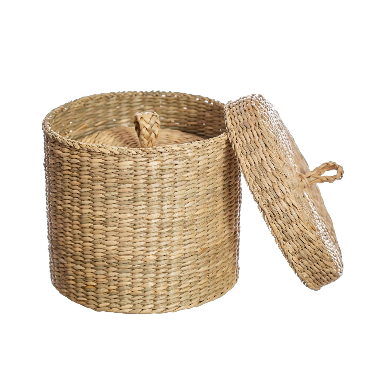 Sass & Belle Seagrass Baskets With Lid - Set of 2