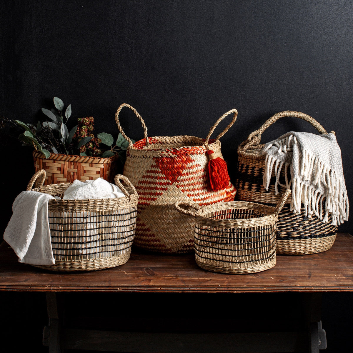 Sass & Belle Seagrass Open Weave Baskets - Set of 2