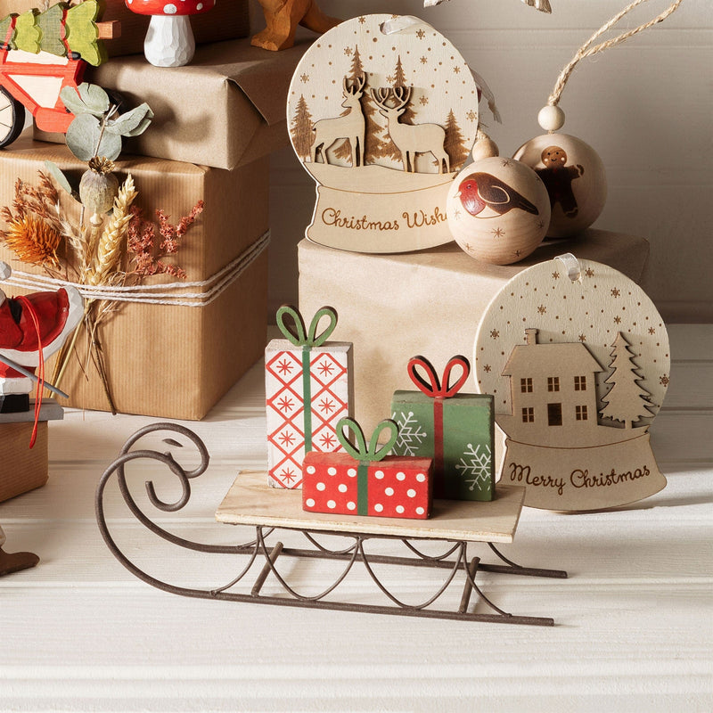 Sass & Belle Sledge With Presents Standing Decoration